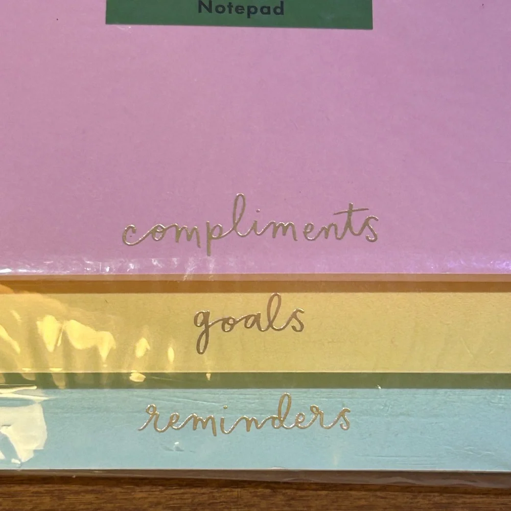 Kate Spade Compliments, Goals, Reminders Multicolored Stacked Notepad NWTS